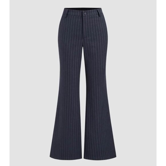 XL Flared Pants - Never Worn - Dark Navy Pinstripe - Picture 1 of 10